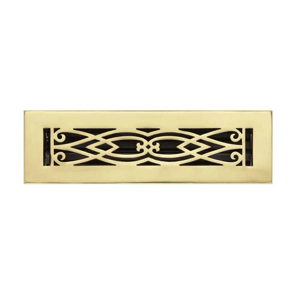 Victorian Brass Floor Register - Bronze 6"x10" (7-3/8"x11-1/2" Overall), , large image number 7