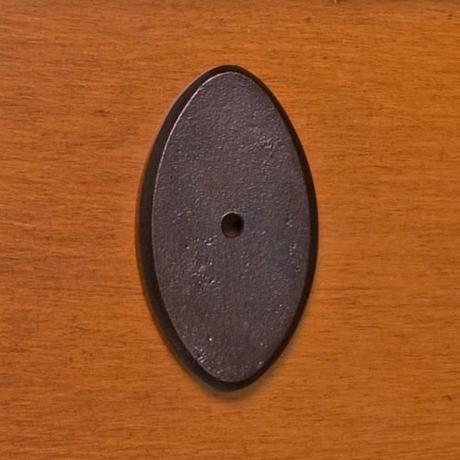 2" Solid Bronze Oval Base Plate - Bronze Patina
