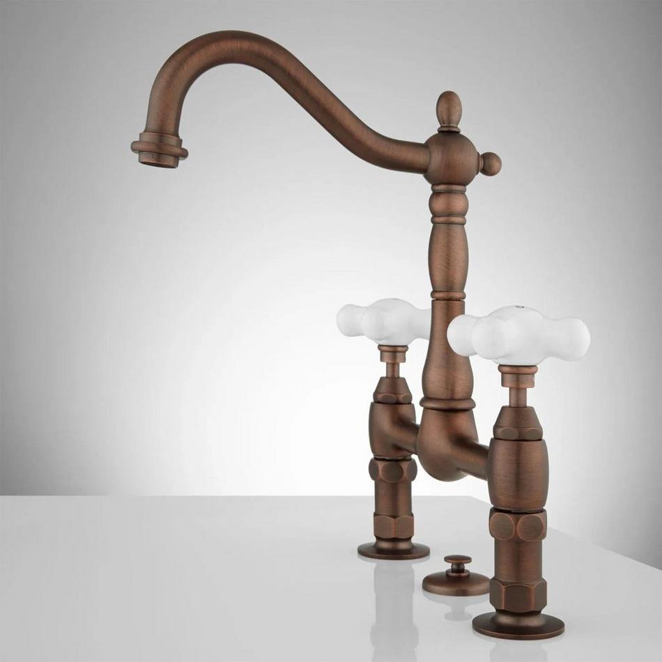 Bathroom and Kitchen Brass Faucet, Tap Kitchen Faucet With Cross Handles