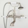 Wall-Mount Telephone Faucet with Porcelain Lever Handles and 6" Wall Couplers - Brushed Nickel, , large image number 0