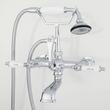 Wall-Mount Telephone Faucet with Porcelain Lever Handles and 4" Wall Couplers - Chrome, , large image number 0
