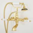 Wall-Mount Telephone Faucet with Porcelain Lever Handles and 4" Wall Couplers - Polished Nickel, , large image number 5