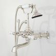 Wall-Mount Telephone Faucet and Hand Shower- Porcelain Lever Handle- Polished Nickel, , large image number 1
