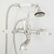 Wall-Mount Telephone Faucet and Hand Shower- Porcelain Lever Handle- Polished Nickel, , large image number 0