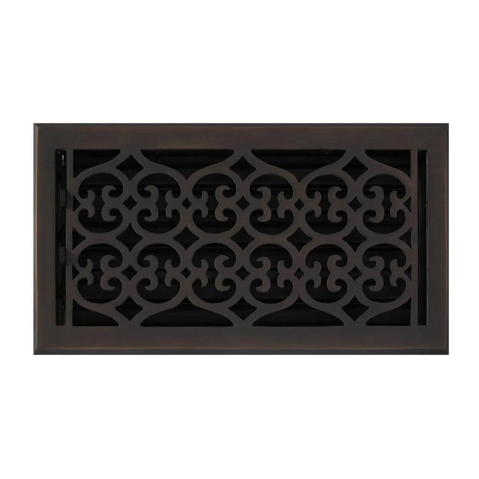 Old Victorian Solid Brass Floor Register - Oil Rubbed Bronze 6" x 8" (6-5/8" x 9-1/8" Overall), , large image number 8