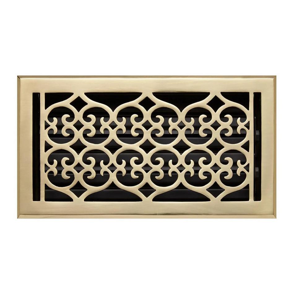 Old Victorian Solid Brass Floor Register - Oil Rubbed Bronze 6" x 8" (6-5/8" x 9-1/8" Overall), , large image number 9