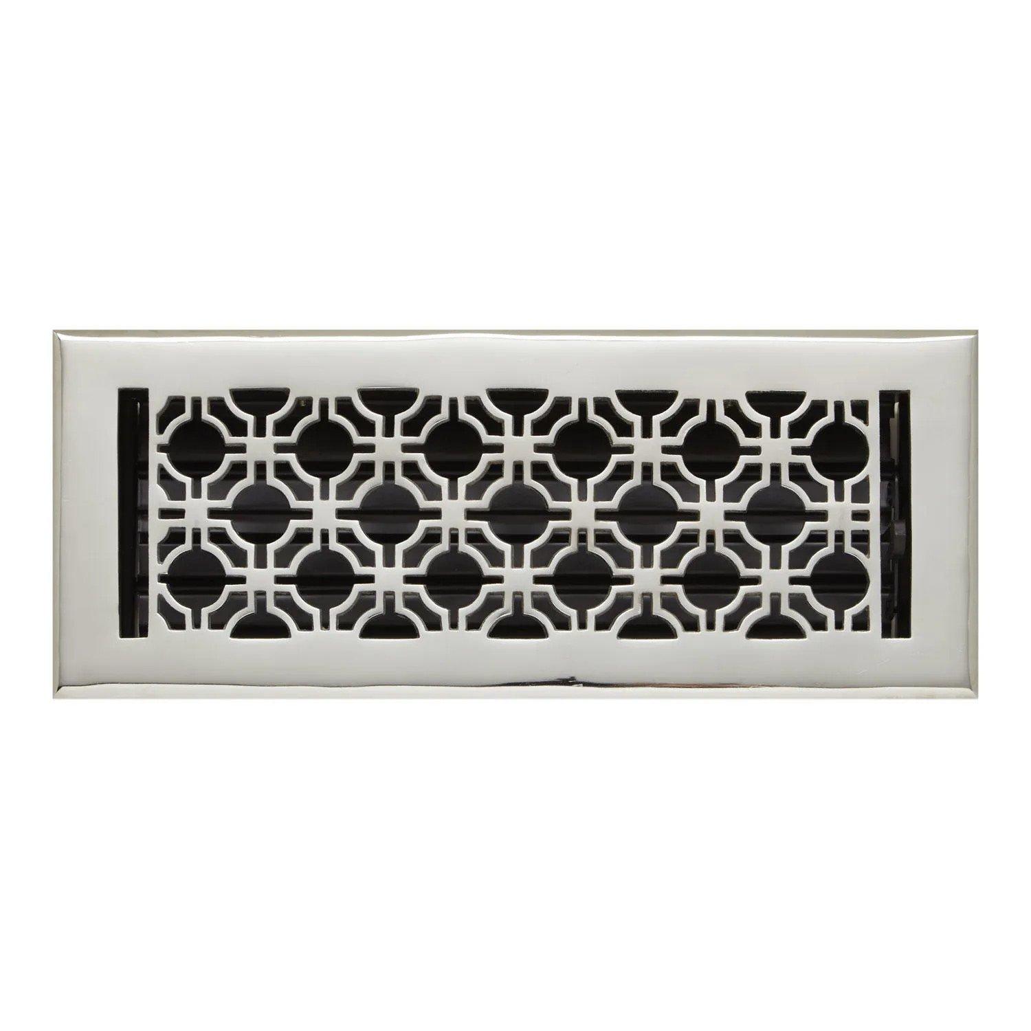 Brushed Nickel Chrome Floor Register Geometric Solid Brass Floor