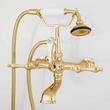 Wall-Mount Telephone Faucet with Lever Handles and 4" Wall Couplers - Polished Brass, , large image number 1