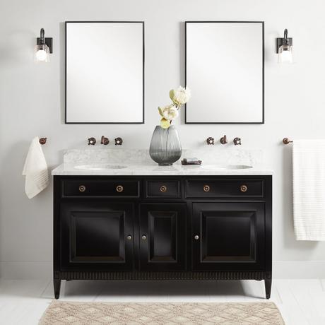60" Hawkins Mahogany Double Vanity for Undermount Sink - Black