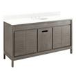 60" Becker Teak Vanity - Gray Wash - Feathered White Quartz - 8" - Oval Undermount Sinks, , large image number 7