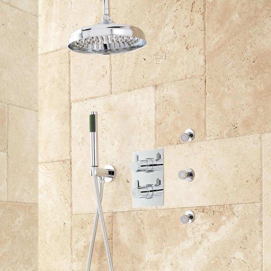 Hinson 12" Rainfall Shower System - Hand Shower and 3 Body Sprays- Oil Rubbed Bronze, , large image number 0