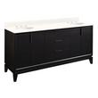 72" Talyn Mahogany Double Vanity - Black - Undermount - Oval - Arctic White Quartz - 8", , large image number 0