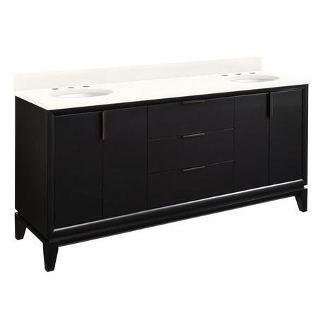 72" Talyn Mahogany Double Vanity for Undermount Sinks - Black
