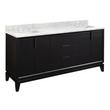 72" Talyn Mahogany Double Vanity - Black - Undermount - Rectangle - Carrara Marble - 8", , large image number 0