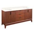 72" Talyn Mahogany Double Vanity - Light Walnut - Undermount - Oval - Arctic White Quartz - 8", , large image number 0
