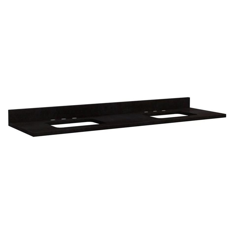 73" Granite Top for Rectangular Sinks - 36" Centers - 8"- Absolute Black - White Sink, , large image number 0
