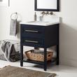 24" Robertson Mahogany Console Vanity for Rectangular Undermount Sink - Midnight Navy Blue, , large image number 1
