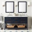 60" Robertson Mahogany Console Double Vanity for Undermount Sinks - Midnight Navy Blue, , large image number 0