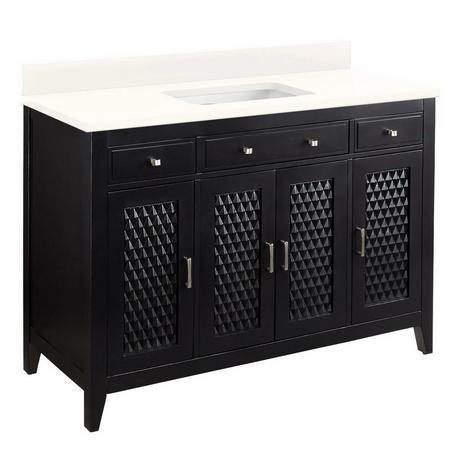 48" Thorton Mahogany Vanity for Rectangular Undermount Sink - Black