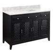48" Thorton Mahogany Vanity - BN Hardware - Black - Carrara No Faucet Holes, White RUM Sink, , large image number 0