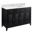 48" Thorton Mahogany Vanity - BN Hardware - Black - Carrara Widespread, White RUM Sink, , large image number 0