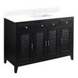 48" Thorton Mahogany Vanity - BN Hardware - Black - Feathered White 1 Hole, White RUM Sink, , large image number 0