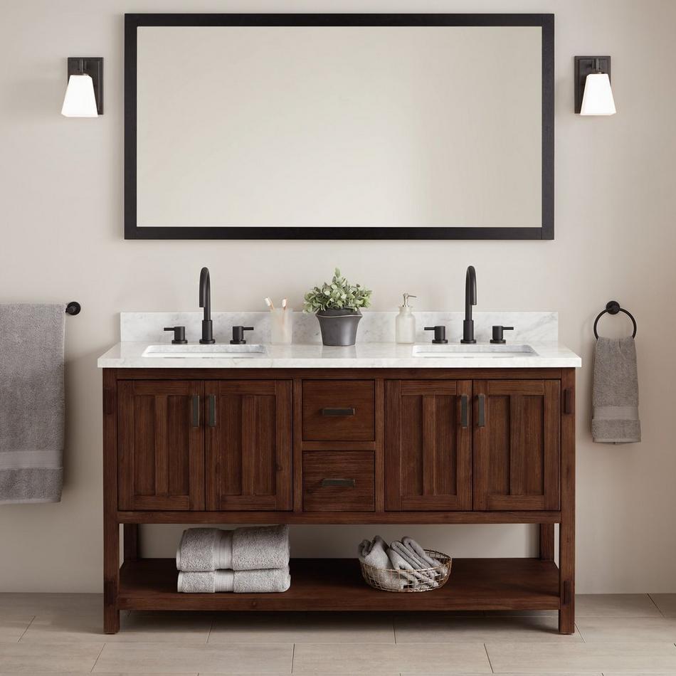 60" Morris Console Double Vanity for Rectangular Undermount Sinks, , large image number 0