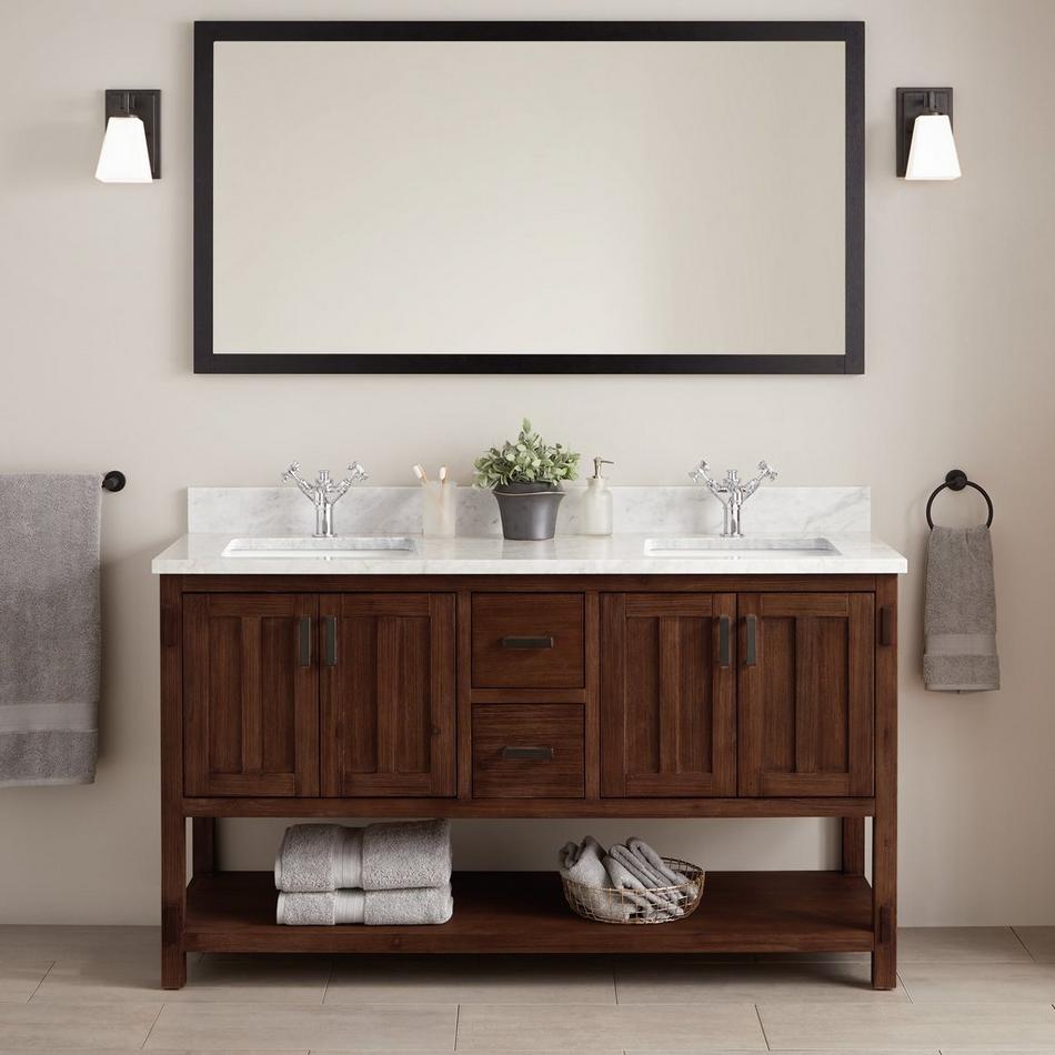 60" Morris Console Double Vanity for Rectangular Undermount Sinks, , large image number 1