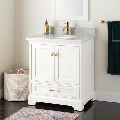 30" Quen Vanity for Rectangular Undermount Sink - Soft White