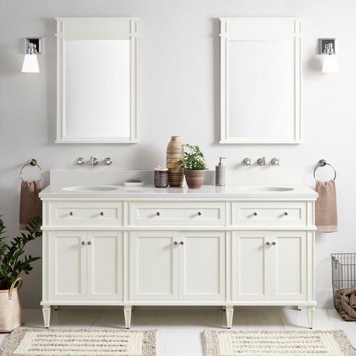 72" Elmdale Double Vanity for Undermount Sinks - White