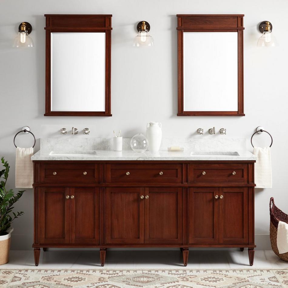 72" Elmdale Double Vanity for Rectangular Undermount Sinks - Antique Brown, , large image number 1