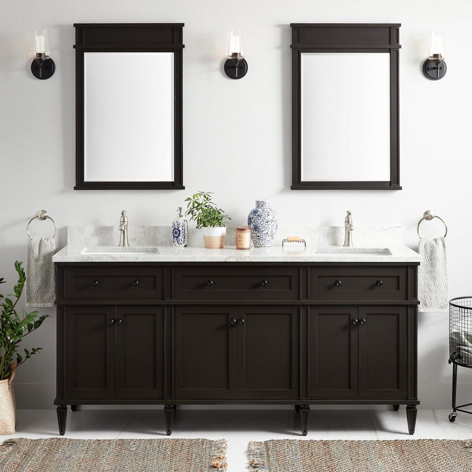 72" Elmdale Double Vanity for Rectangular Undermount Sinks - Charcoal Black, , large image number 2