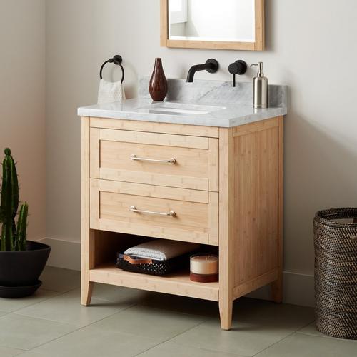 30" Burfield Bamboo Vanity in Natural Bamboo