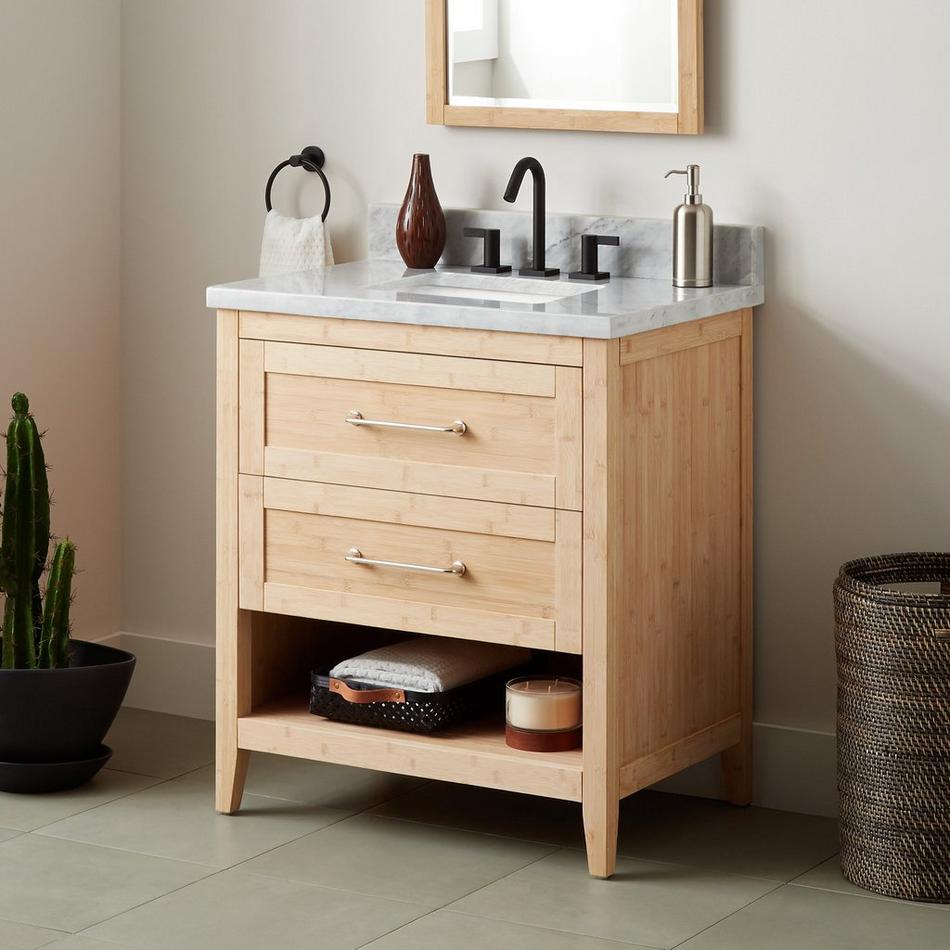30" Burfield Bamboo Vanity for Rectangular Undermount Sink - Natural Bamboo, , large image number 0