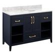 48" Burfield Vanity for Undermount Sink - Navy - Carrara Marble 8" - White Sink, , large image number 0