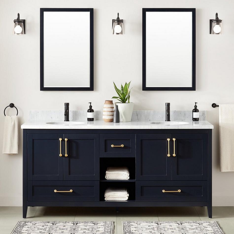 72" Burfield Double Vanity for Undermount Sinks - Midnight Navy Blue, , large image number 2