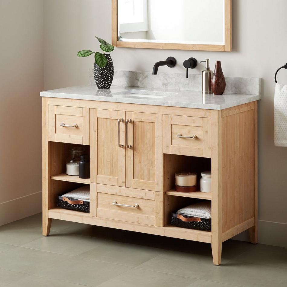 48" Burfield Bamboo Vanity for Rectangular Undermount Sink - Natural Bamboo, , large image number 1