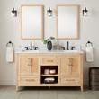 60" Burfield Bamboo Double Vanity for Rectangular Undermount Sinks - Natural Bamboo, , large image number 0