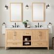 72" Burfield Bamboo Double Vanity for Rectangular Undermount Sinks - Natural Bamboo, , large image number 0