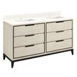 60" Hytes Mahogany Double Vanity With Rect Undermount Sinks - Sky Gray - Arctic White Single Hol, , large image number 0