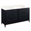 60" Hytes Mahogany Double Vanity With Rect Undermount Sinks - Midnight Navy-Arctic White Widespread, , large image number 0