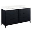 60" Hytes Double Vanity With Rect Undermount Sinks - Midnight Navy - Feathered White Single Hole, , large image number 0