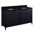 60" Hytes Mahogany Double Vanity With Undermount Sinks-Midnight Navy Blue-Absolute Black  Widespread, , large image number 0