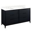 60" Hytes Mahogany Double Vanity With Undermount Sinks-Midnight Navy Blue-Feathered White Widespread, , large image number 0