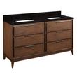 60" Hytes Mahogany Double Vanity With Rect Undermount Sinks-Carob Brown-Absolute Black 0 Faucet, , large image number 0