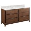 60" Hytes Mahogany Double Vanity With Rect Undermount Sinks - Carob Brown - Carrara No Faucet Holes, , large image number 0