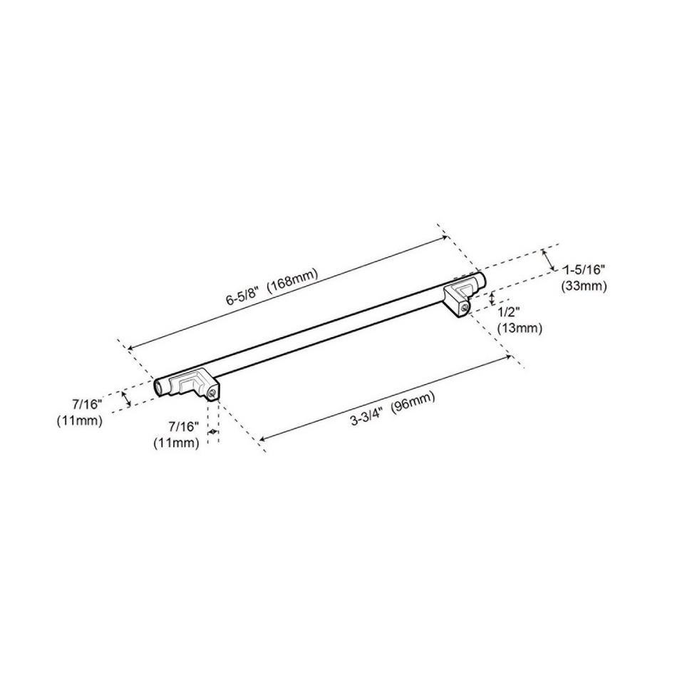 3-3/4" Anberlin Two Tone Cabinet Pull Matte White - Polished Chrome, , large image number 3
