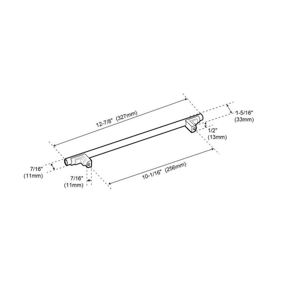 10-1/16" Anberlin Two Tone Oversized Cabinet Pull Matte White - Brushed Gold, , large image number 3