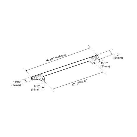 Anberlin Two Tone Appliance Pull Matte Black