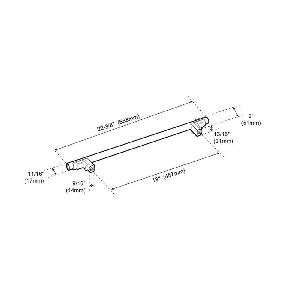 18" Anberlin Two Tone Appliance Pull Matte White - Polished Chrome, , large image number 3